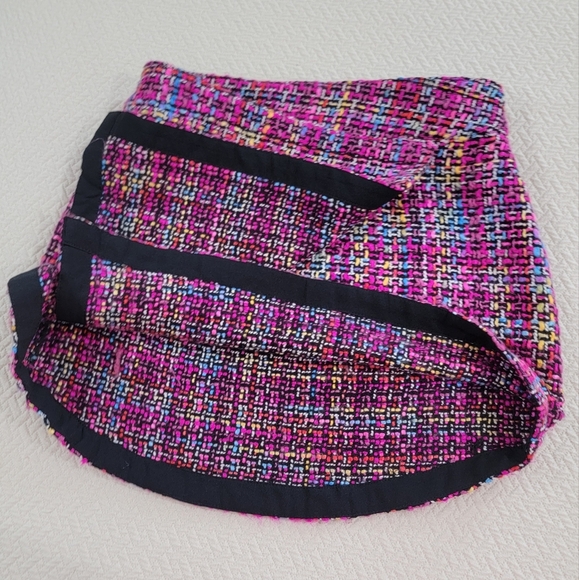 Blush Noir Bright Multicolor Tweed Women's Wrap Skirt Size Small - Picture 4 of 13